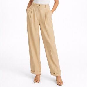 Vintage Ann Taylor Wool Pants Petite Size 6 Camel Beige